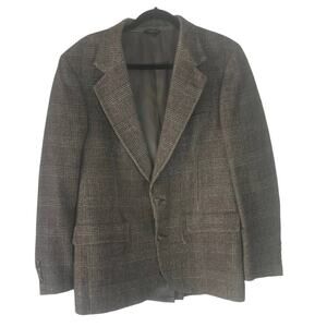 Barrister Men's Size 40 Large Houndstooth 100% Camel Hair Blazer